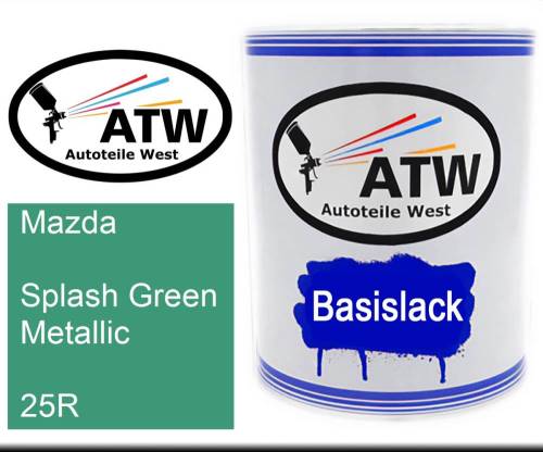 Mazda, Splash Green Metallic, 25R: 1L Lackdose, von ATW Autoteile West.